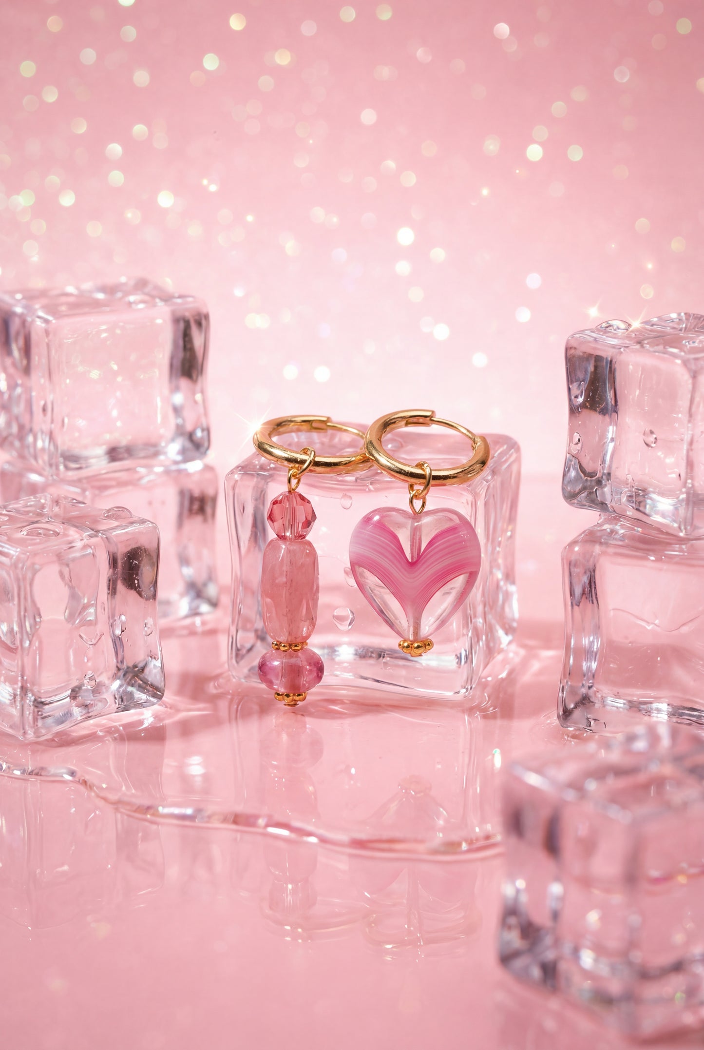 boucles d'oreilles ASYM pink