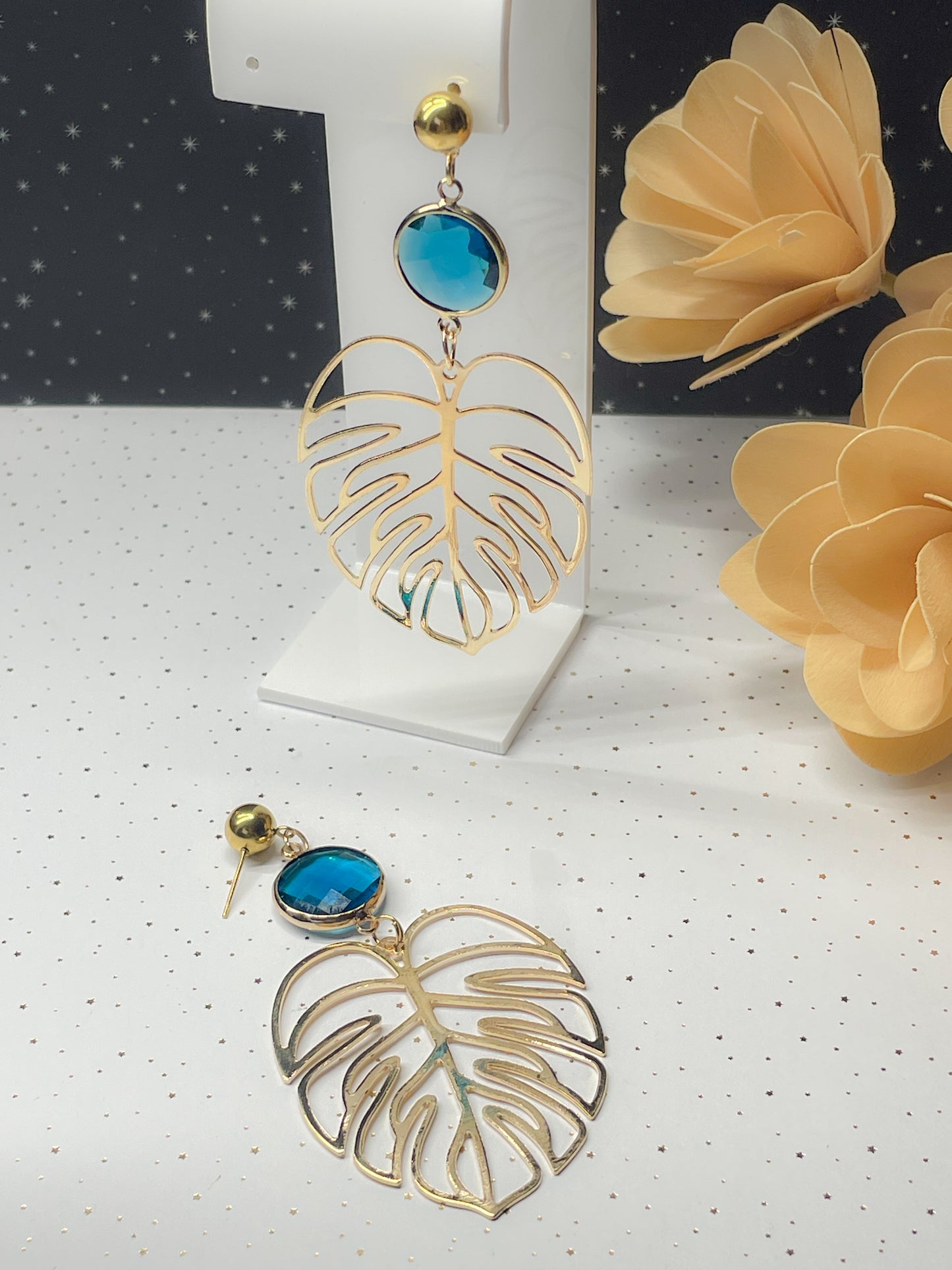 boucles d'oreilles Monstera